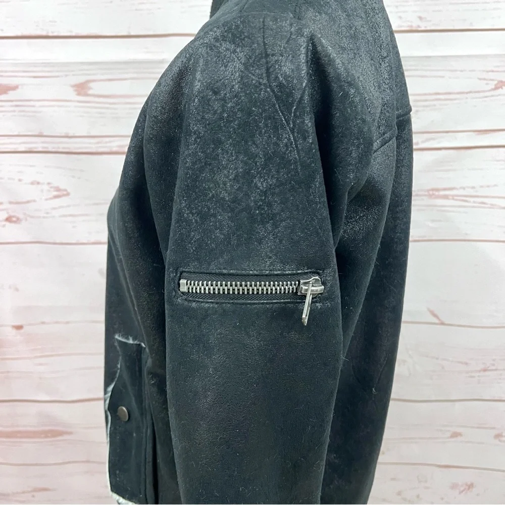 Chaser Plush Shearling Sherpa Lined Faux Leather Cozy Bomber Jacket